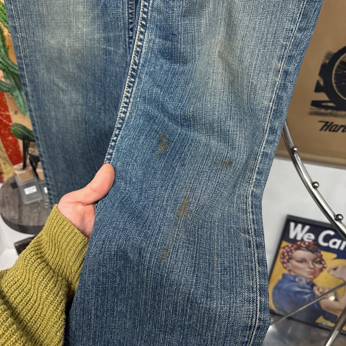 00s 리바이스 502 재팬라인 퍼플 스티치 워싱 데님 진 팬츠 N69 상품이미지7