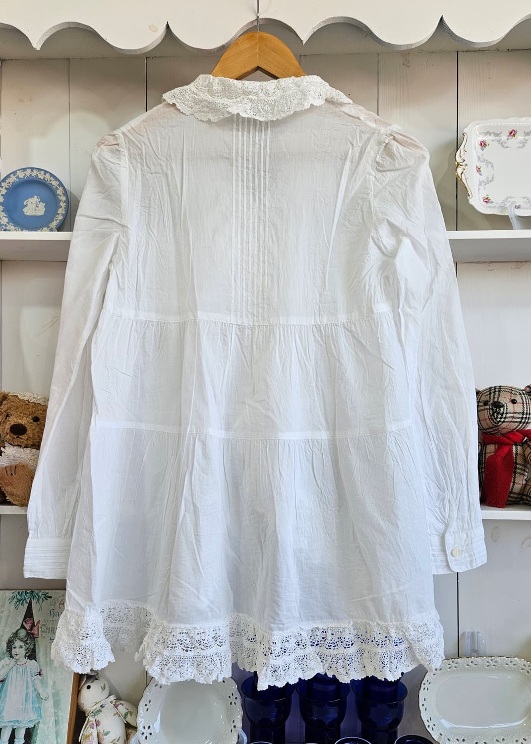 레스트로즈(LEST ROSE) 레이스 롱 블라우스 / 튜닉 상품이미지5