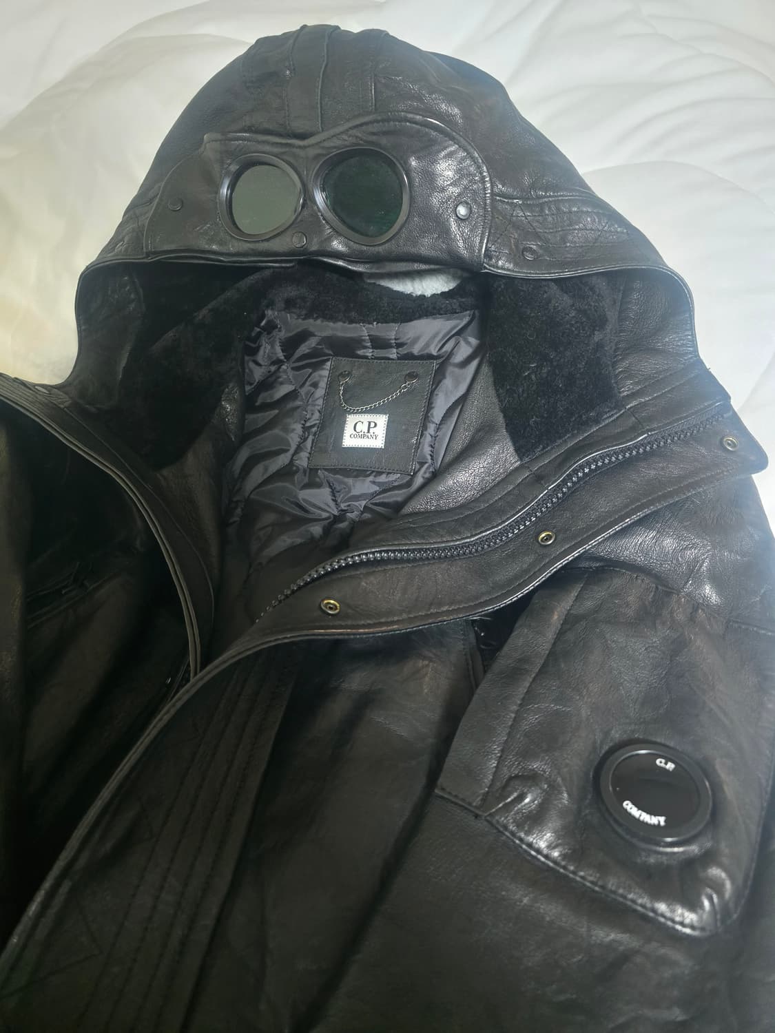 CP 컴퍼니 레더(양가죽) 고글 렌즈자켓 상품이미지2