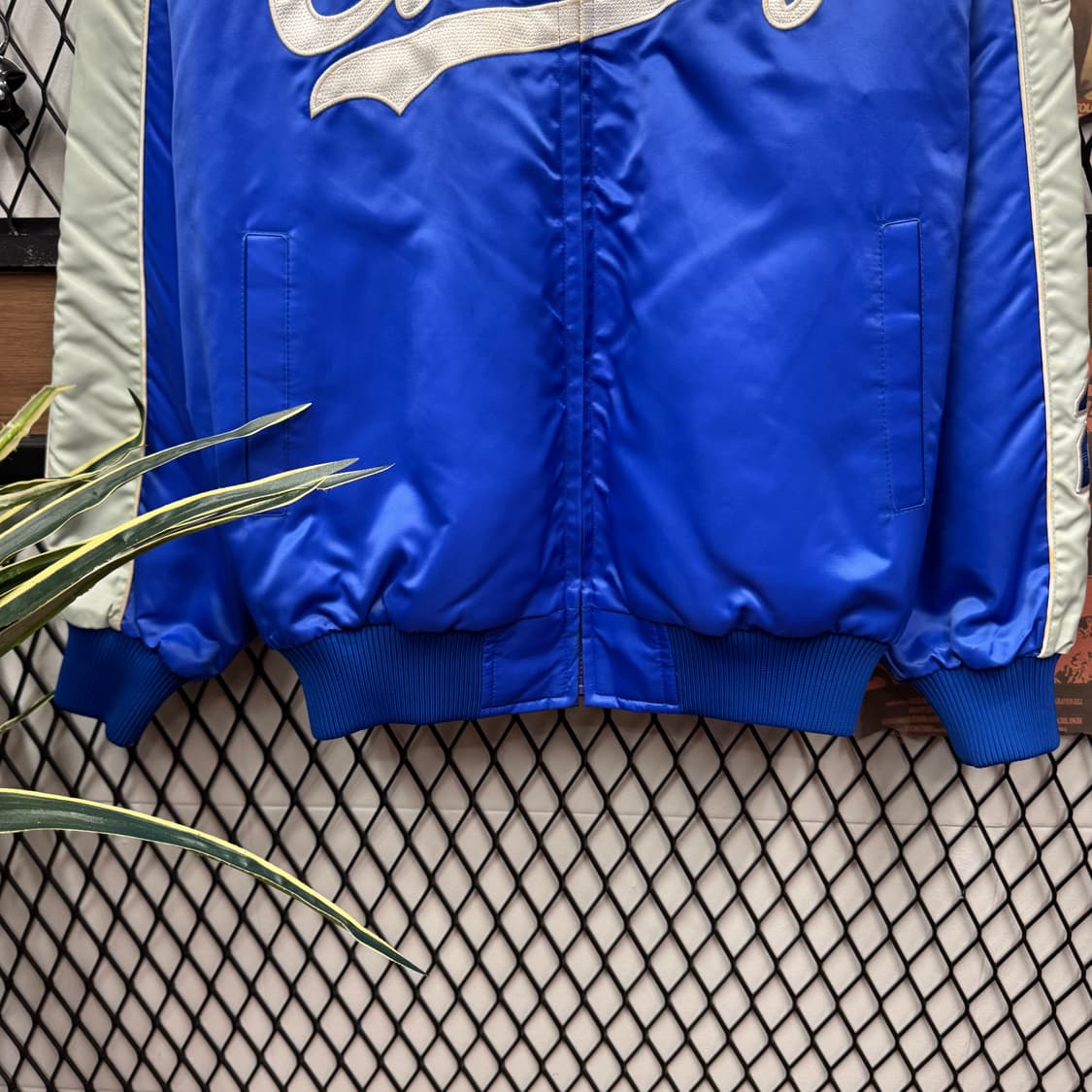 00s JPN VINTAGE 바시티 자켓 전면 빅로고 포인트 블루 상품이미지4