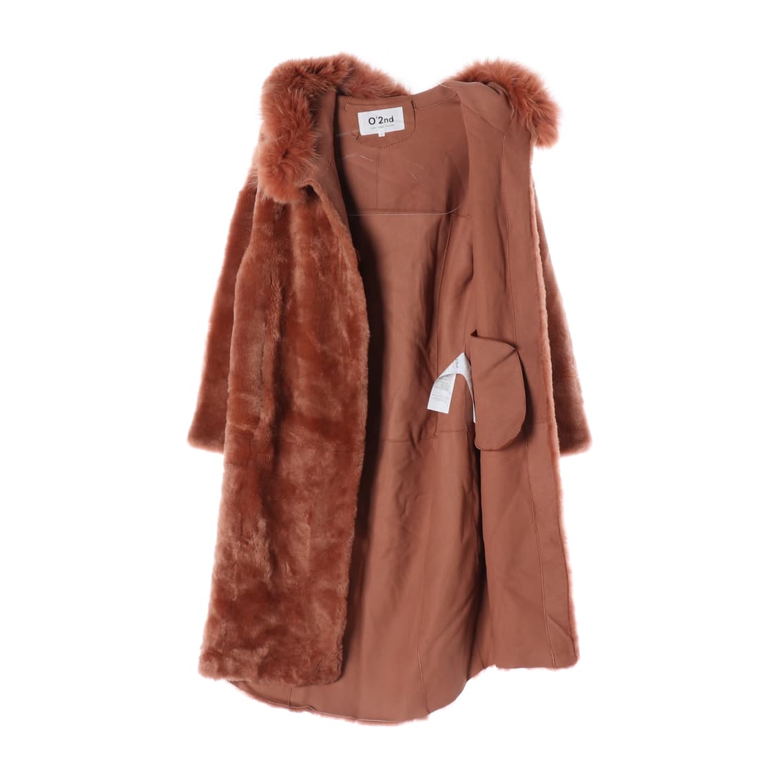 [XS]오즈세컨 천연여우 로즈브라운 롱 모피코트 무스탕
 상품이미지5