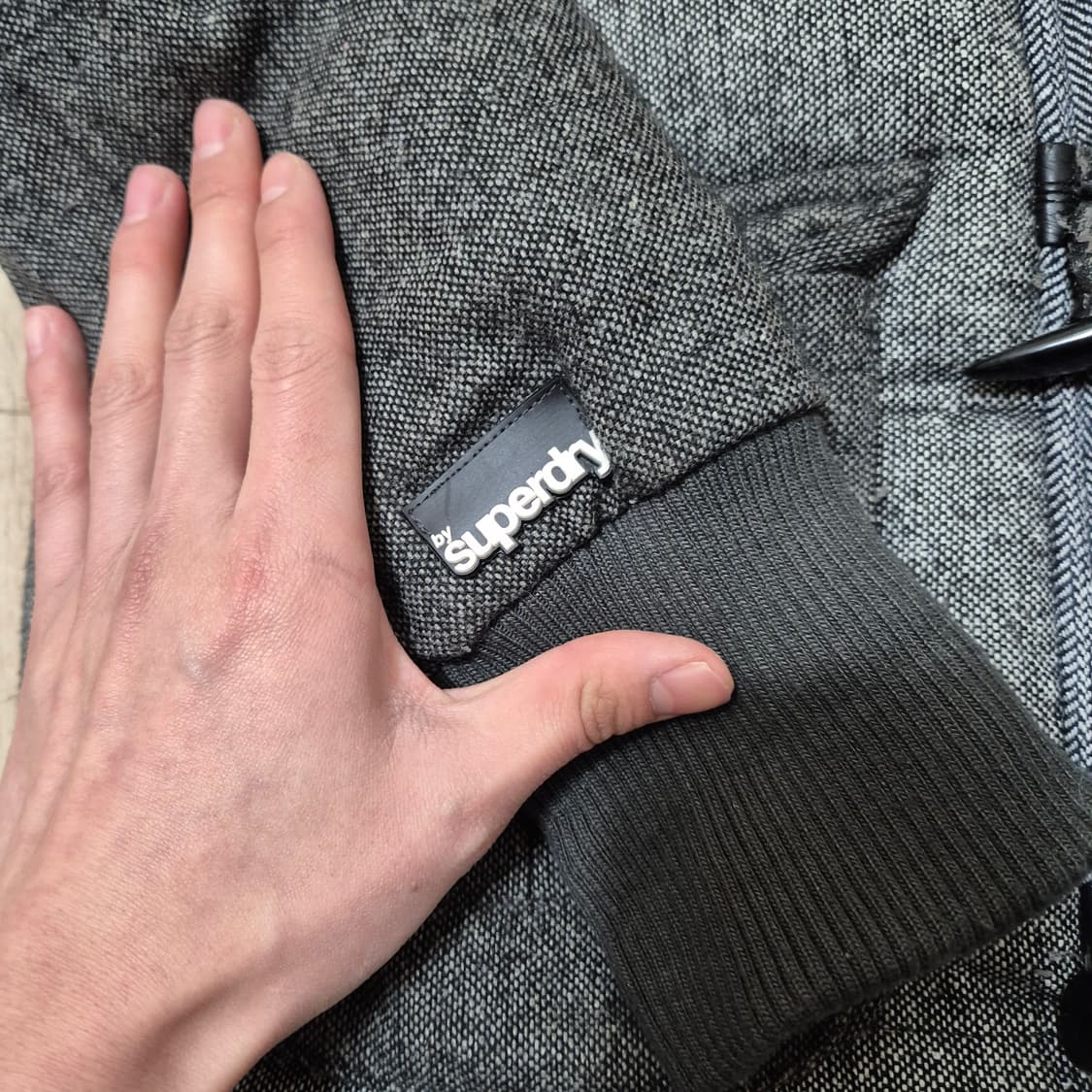 슈퍼드라이 프리미엄 블랙라벨 헤링본 울 떡볶이 롱패딩 점퍼 M(95) 상품이미지4