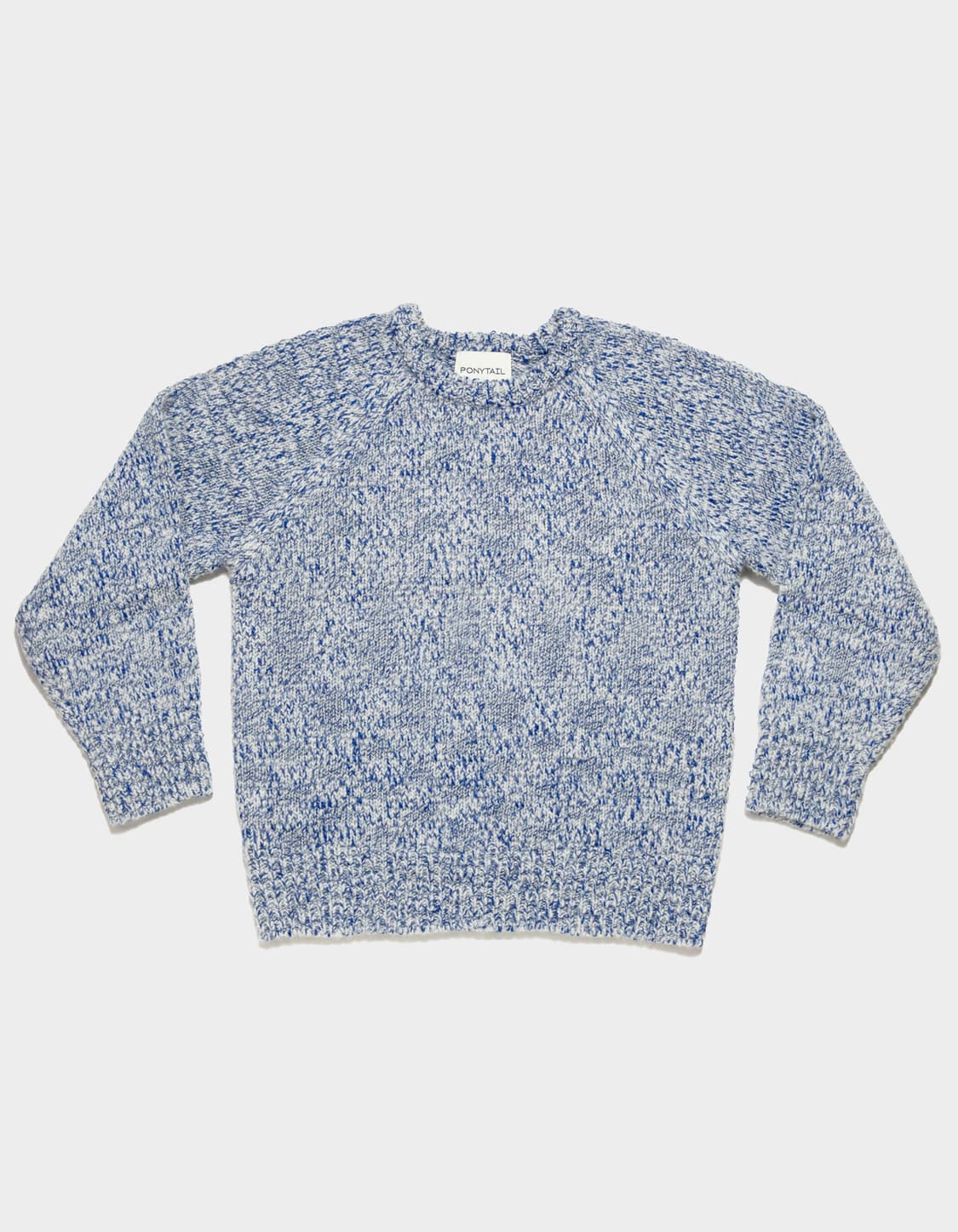 포니테일 래글런 풀오버 니트 블루믹스 상품이미지3
