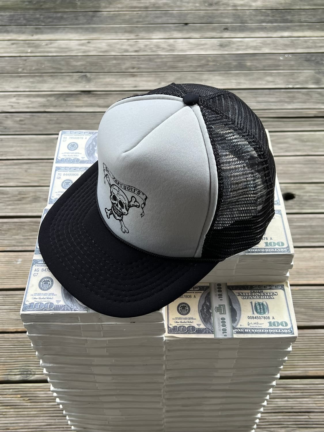 90's 빈티지 스컬 트러커캡 바이커 메쉬 스냅백 상품이미지1