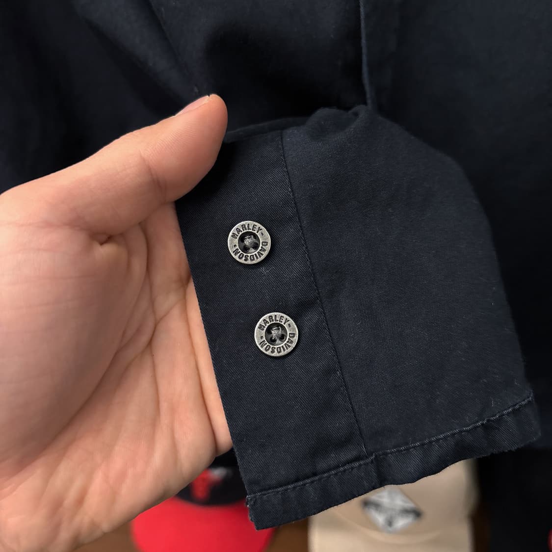 00s 할리데이비슨 Buell 뷰엘 리얼워크 코튼 메카닉 셔츠 N1189 상품이미지8