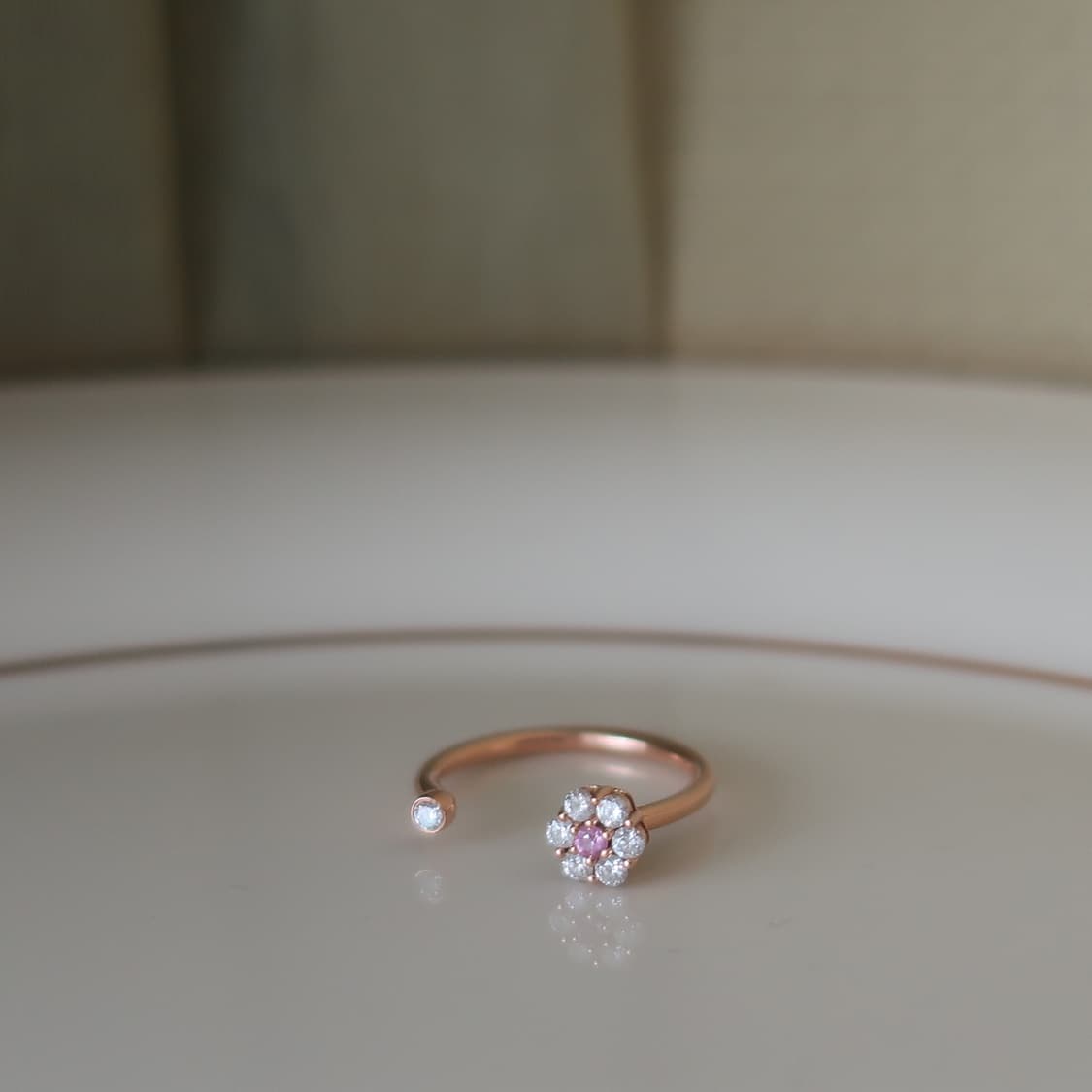 18k 핑크사파이어 다이아몬드 오픈링 상품이미지1