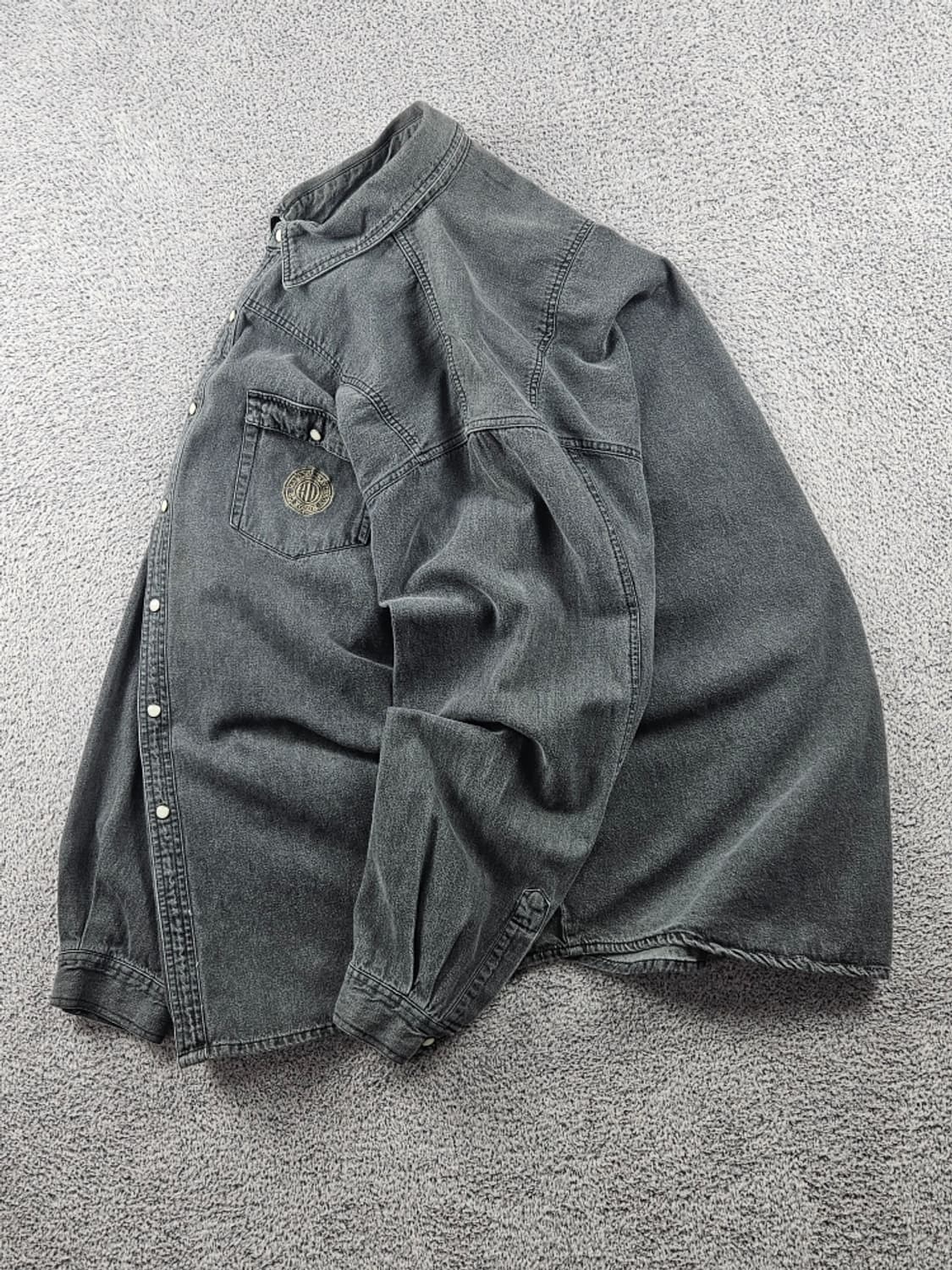 할리데이비슨 포켓 블랙 데님 바이커 셔츠 ( 2XL ) / 9374 상품이미지3