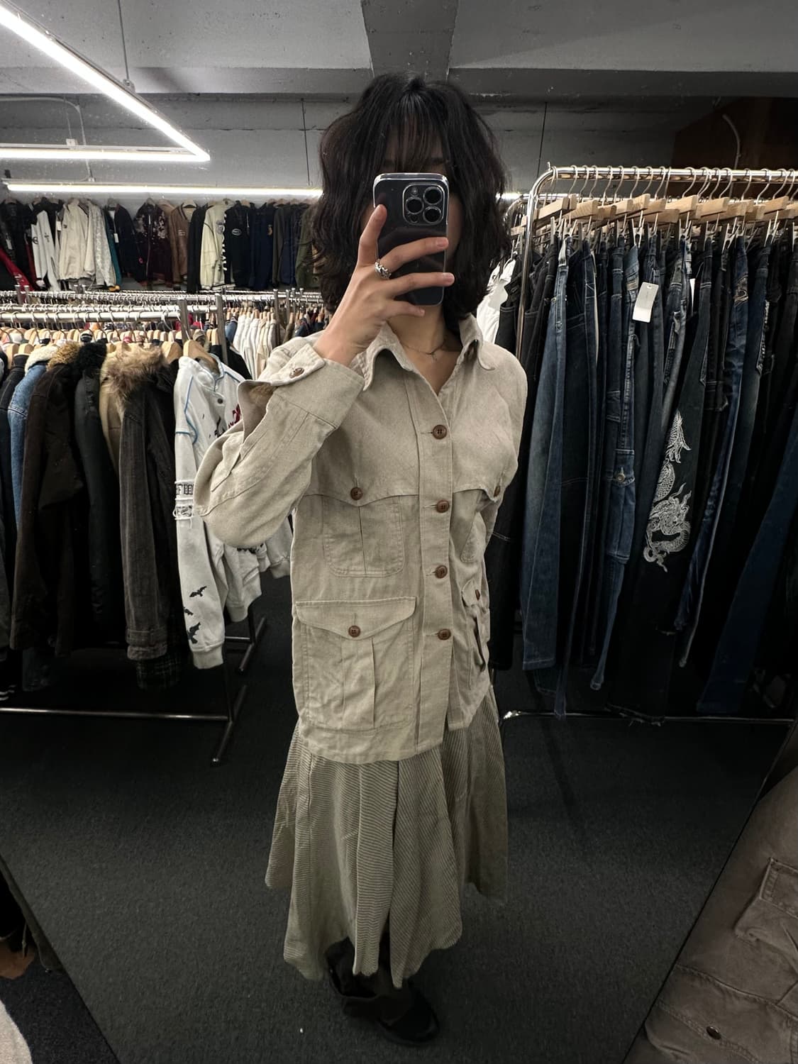 M)Haversack 하버색 빈티지 베이지 린넨 헌팅자켓 상품이미지2