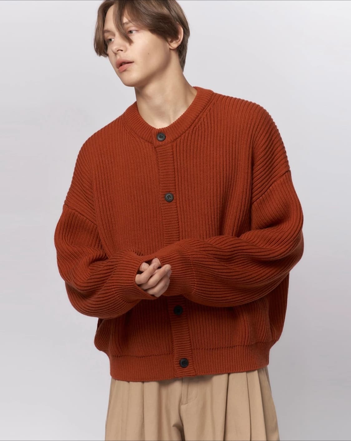 비긴202 라운드넥 가디건 상품이미지1