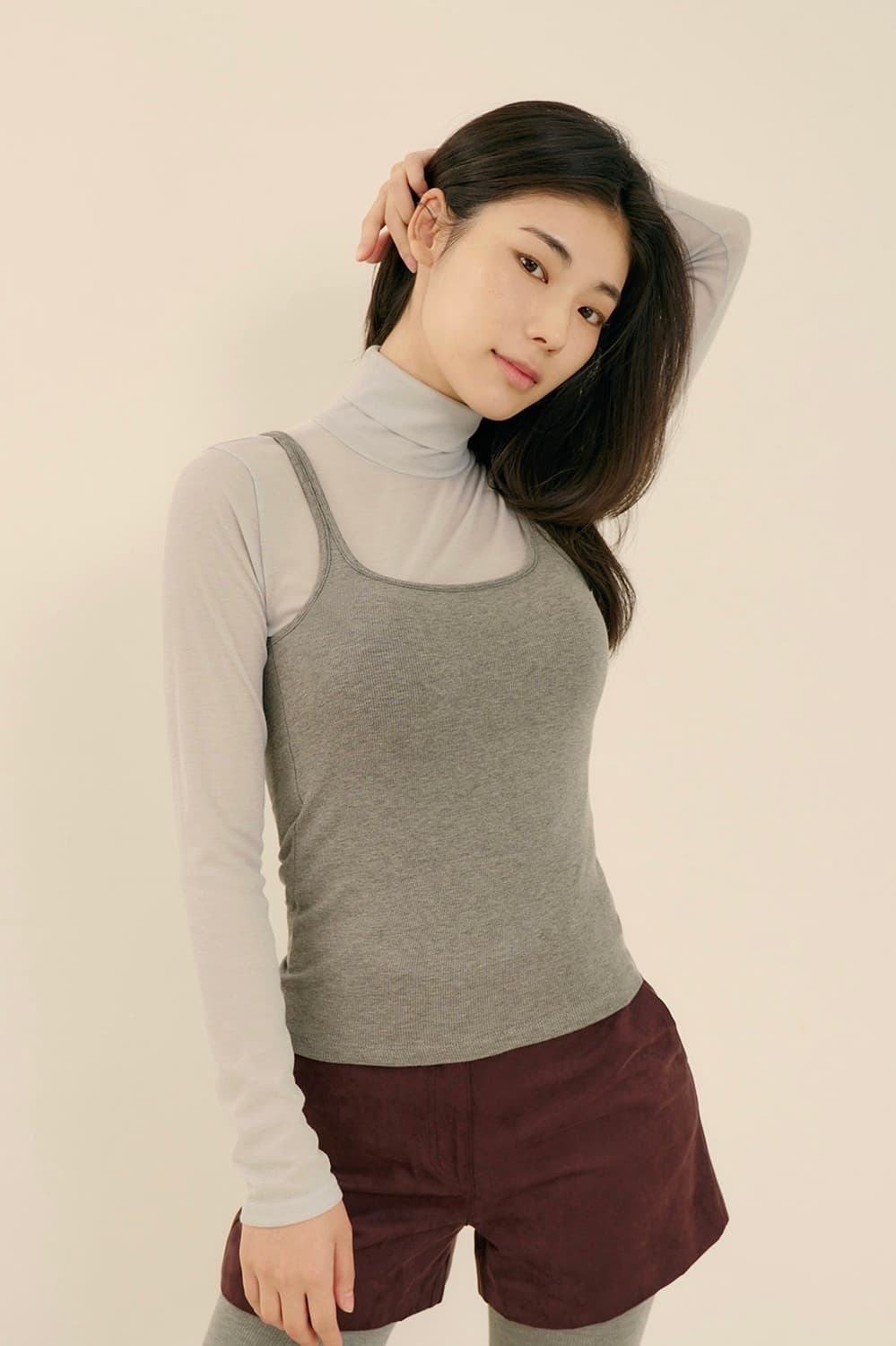 [택o 새상품] 마른파이브 기모 나시 히트터치 스퀘어넥 기모 브라탑 상품이미지1