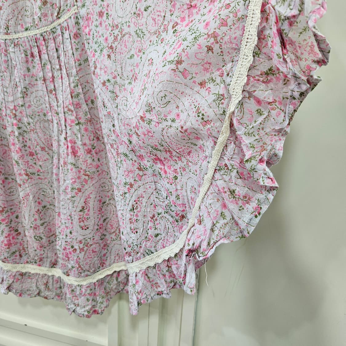 핑크 플라워 페이즐리 케이프블라우스 상품이미지7