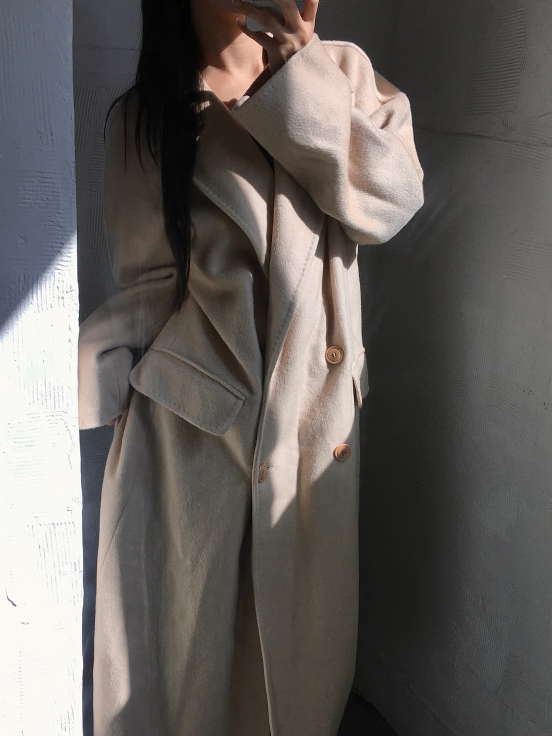MaxMara 막스마라 아이보리 울 롱 코트 상품이미지1