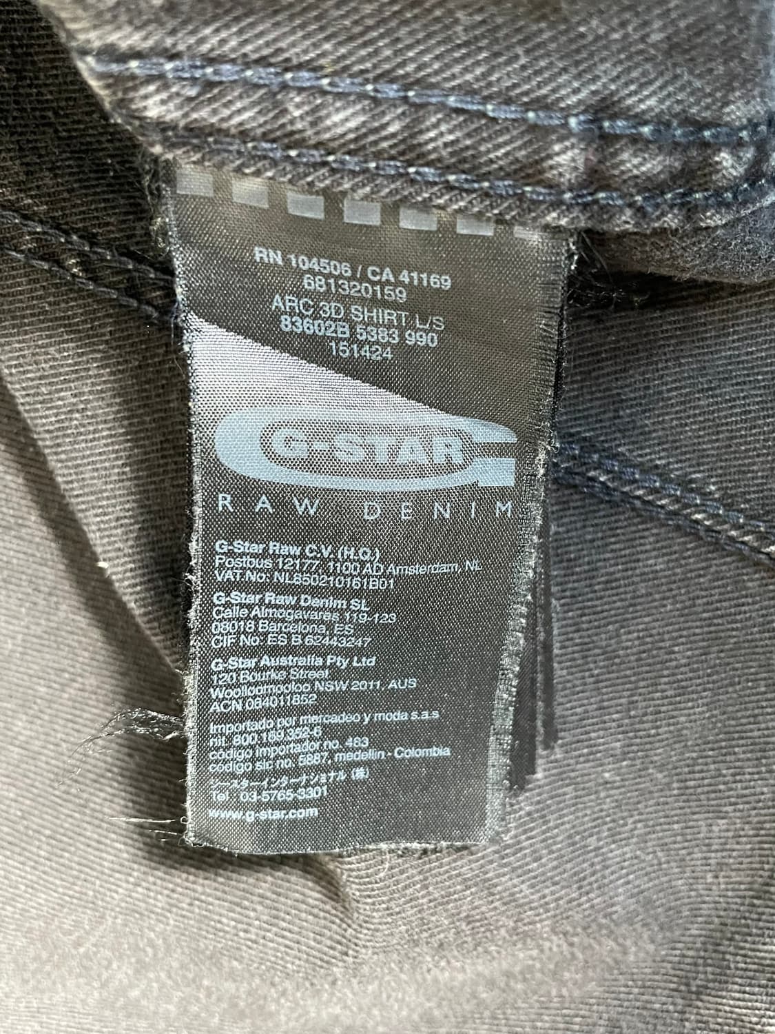 G-STAR RAW 블랙 흑청 셔츠 상품이미지4
