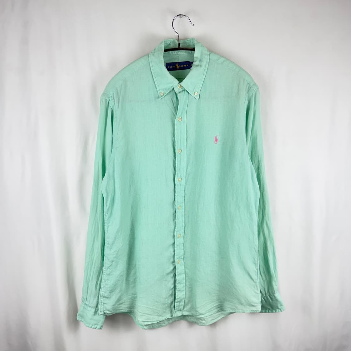 S) 랄프로렌 린넨 셔츠 민트그린 상품이미지2