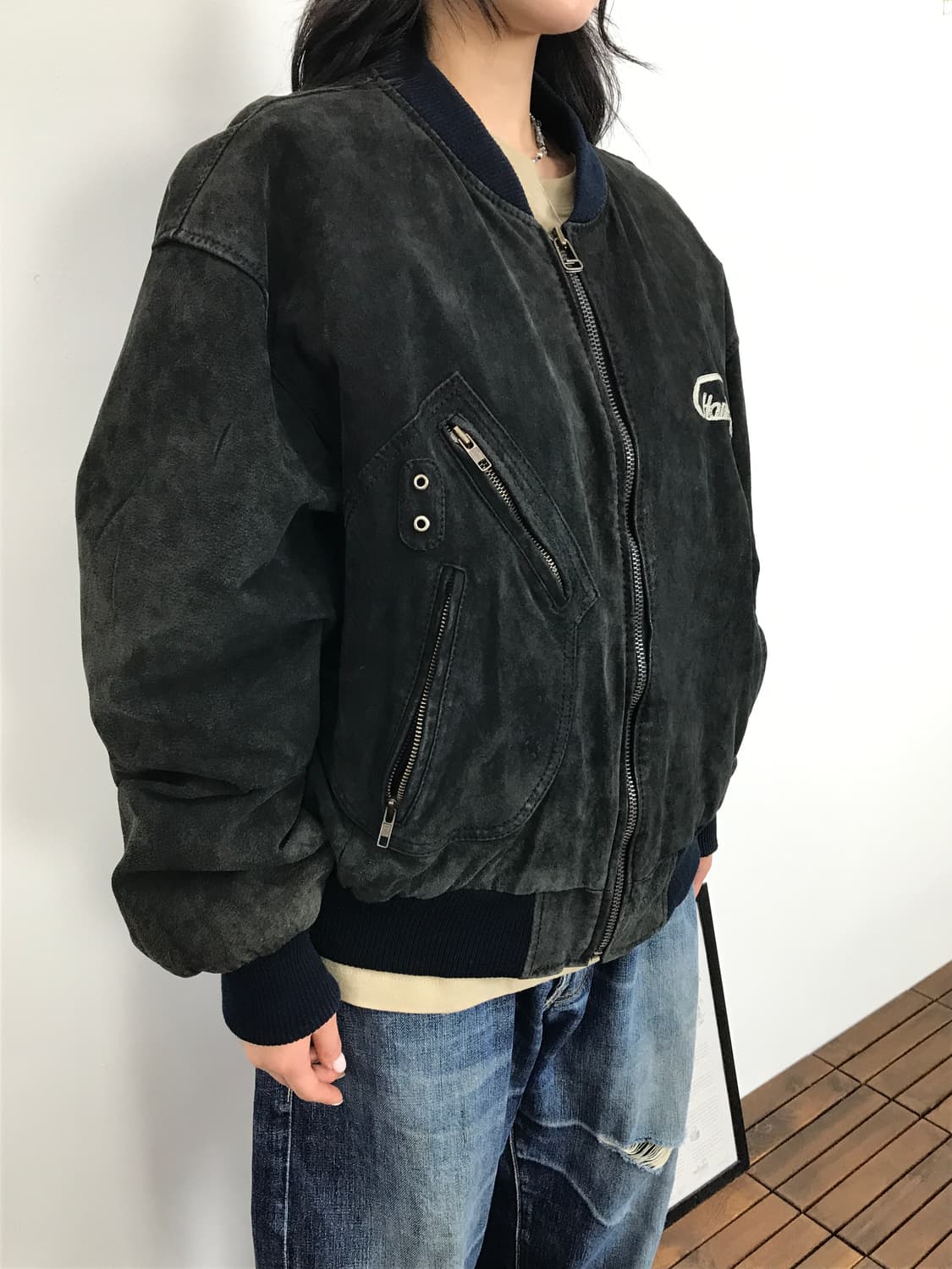90's Harley-Davidson Suede Bomber 상품이미지4