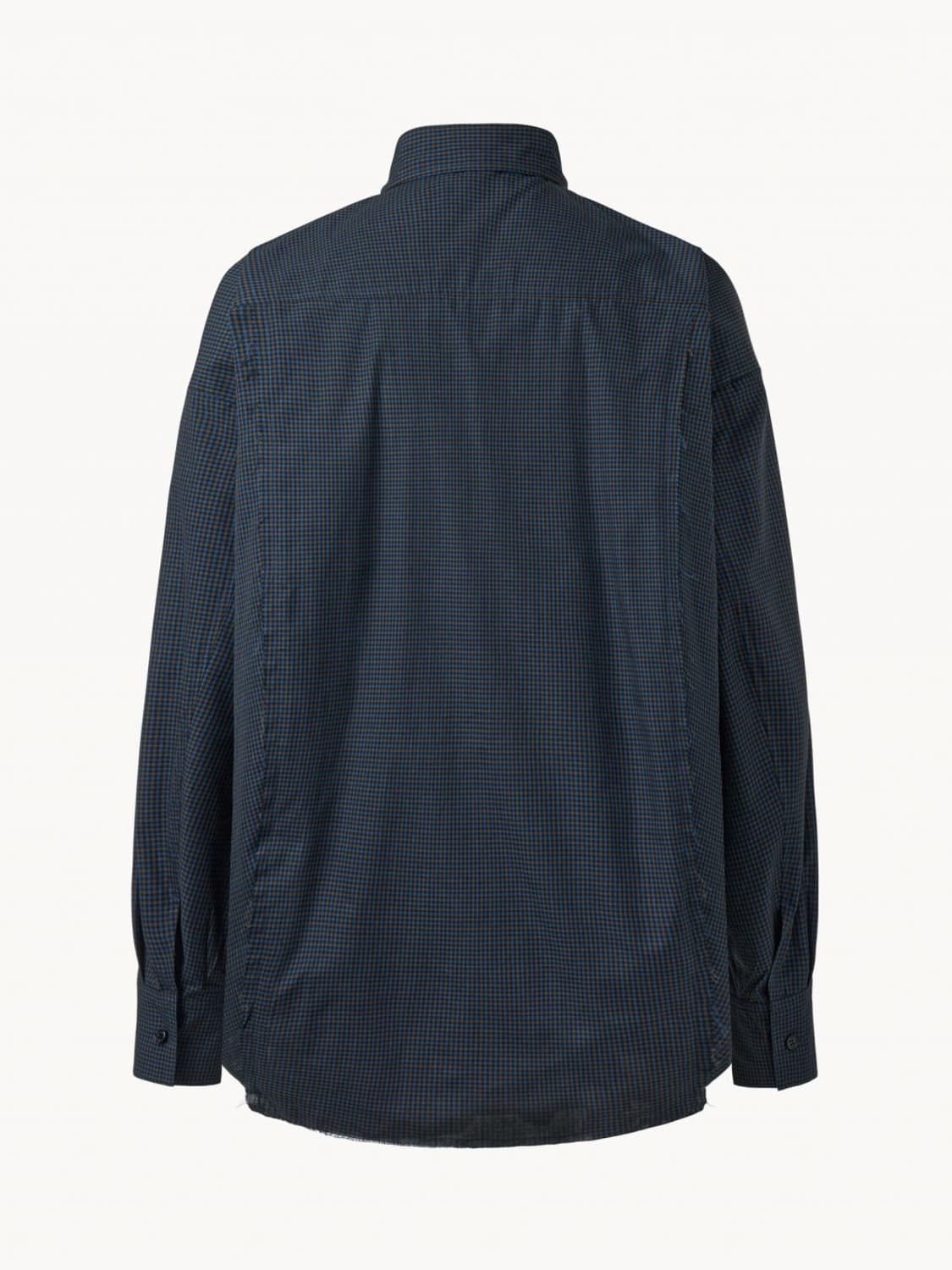 (M) Cmmawear Kogarashi 깅엄 체크 셔츠 navy 상품이미지2