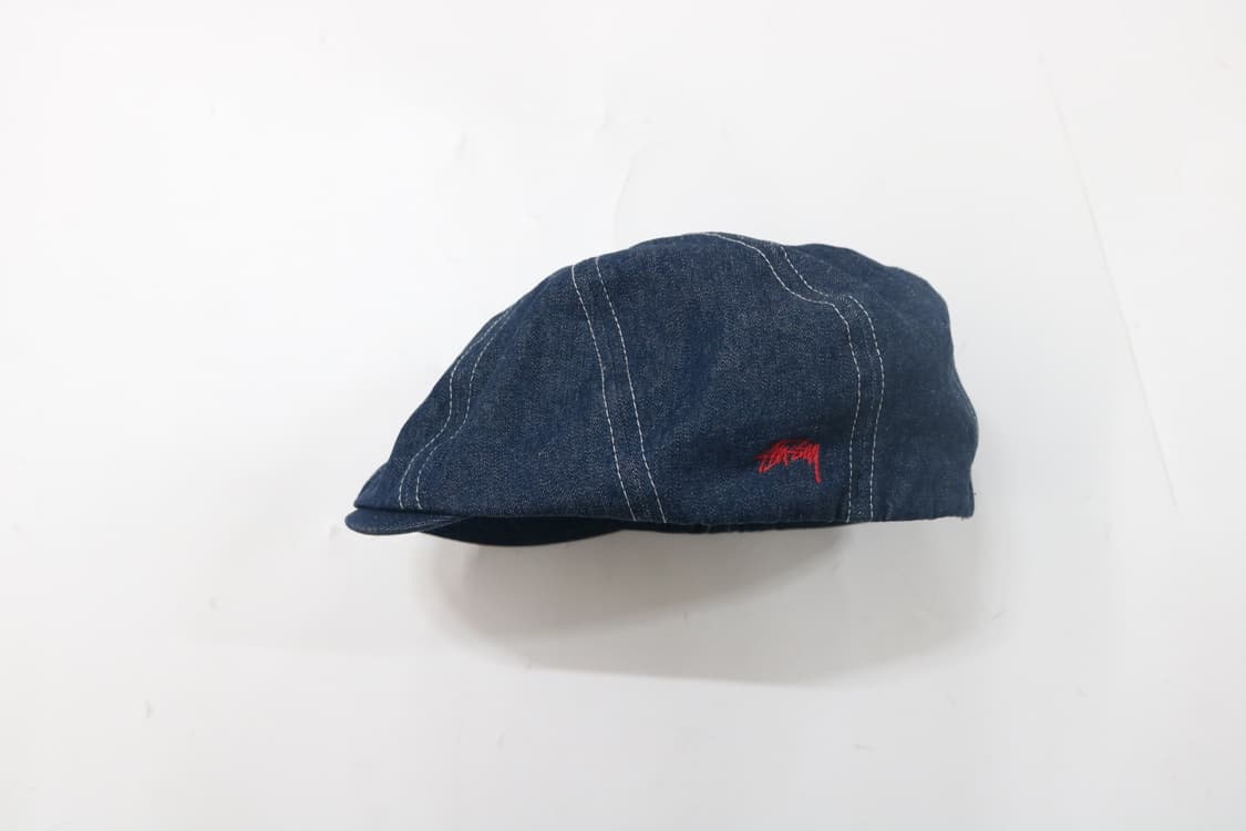 스투시 Stussy  빈티지 데님 레드 로고 자수 헌팅캡 (L/XL) 상품이미지3