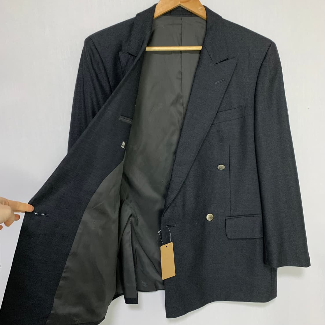 버버리 런던 은장 버튼 차콜 그레이 더블 브레스티드 자켓 블레이저 상품이미지7