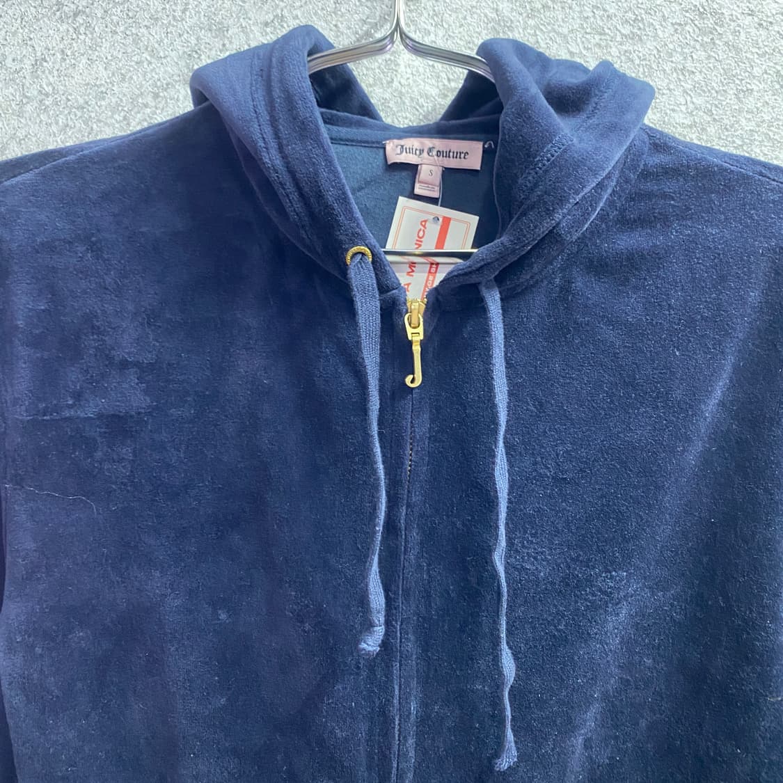 쥬시 꾸뛰르 네이비 벨벳 후드집업 B4230 상품이미지4