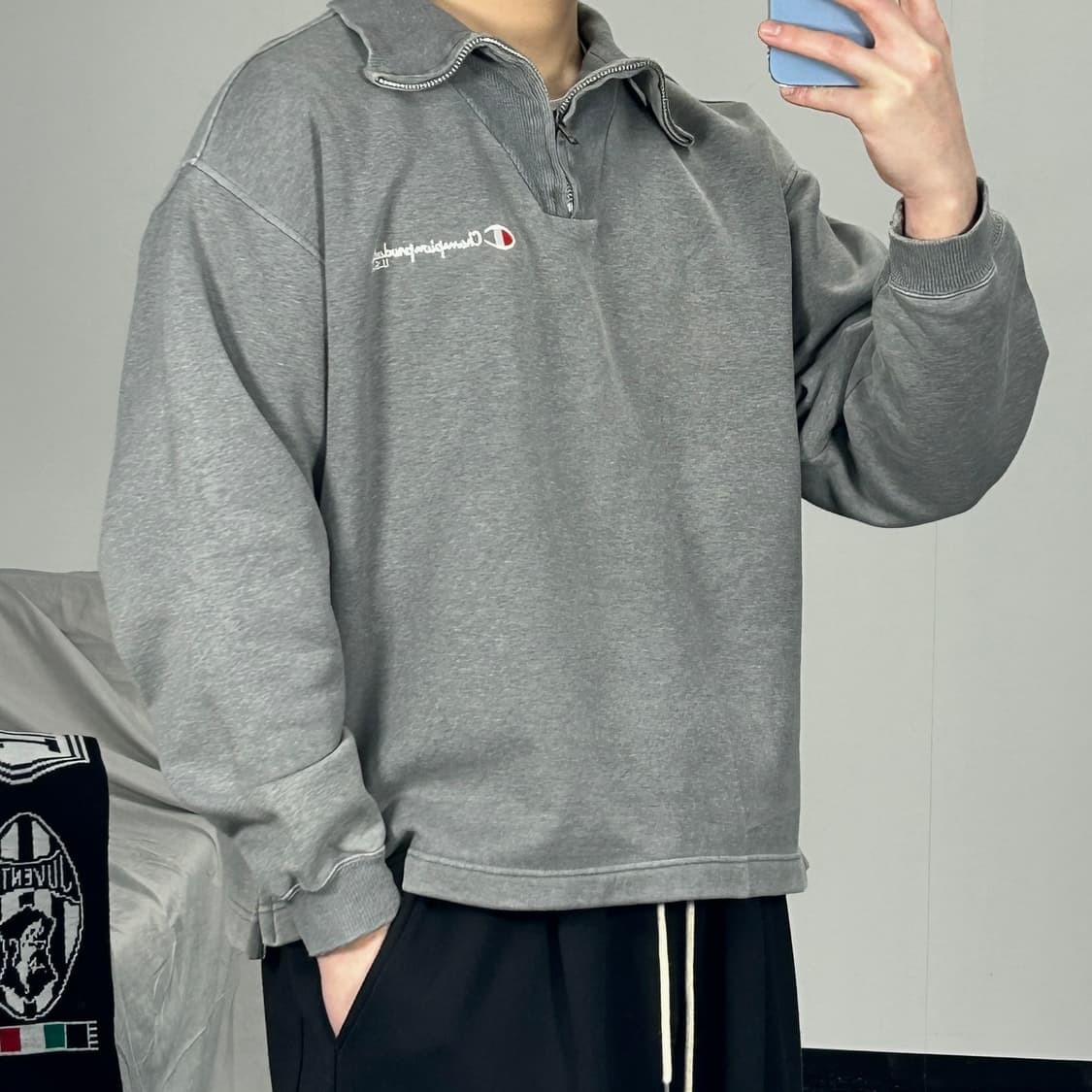 챔피온 00‘s 스웨트 크롭 카라티 L  상품이미지1