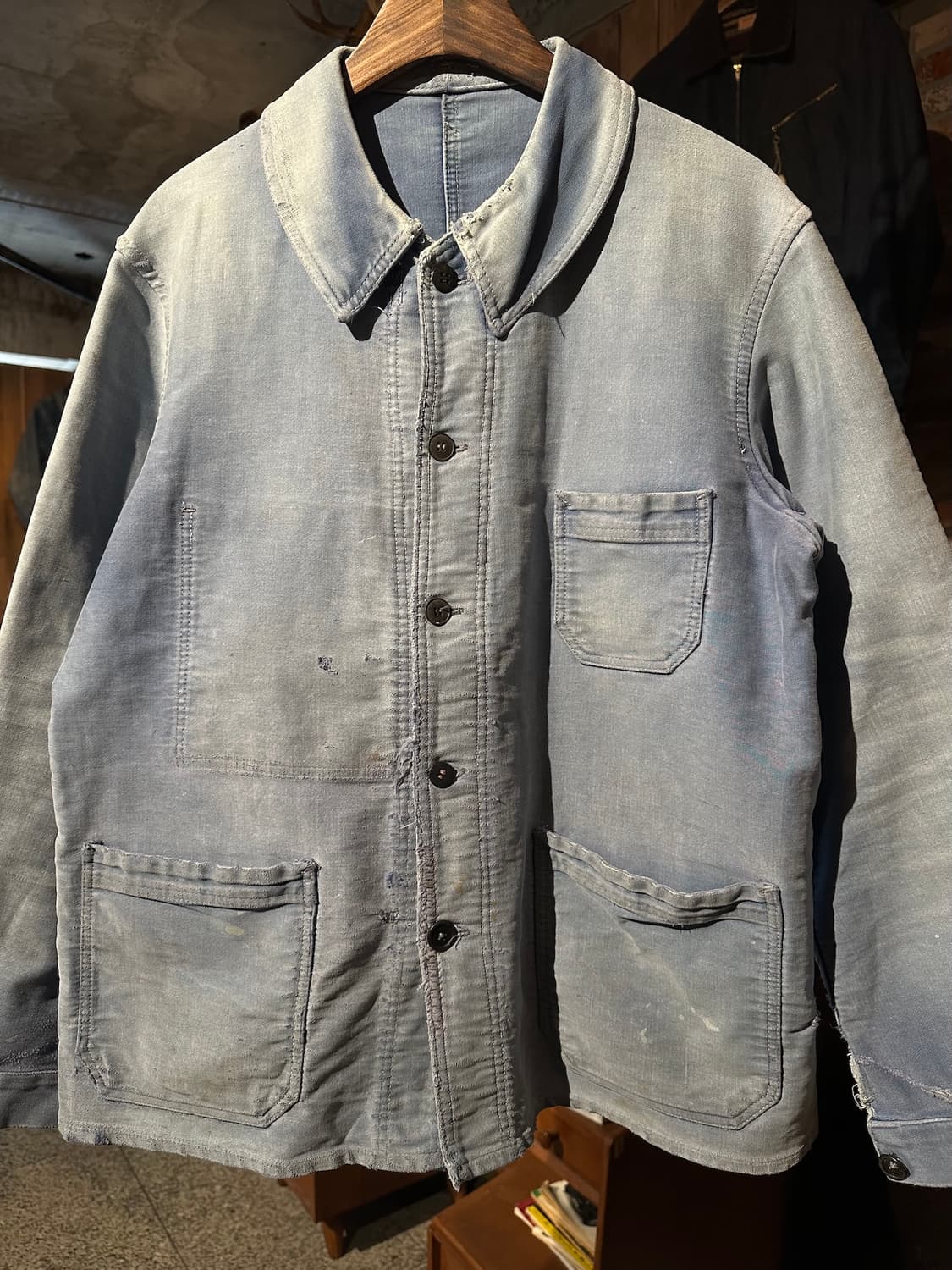 40s 50s French Moleskin Work Jacket 상품이미지5
