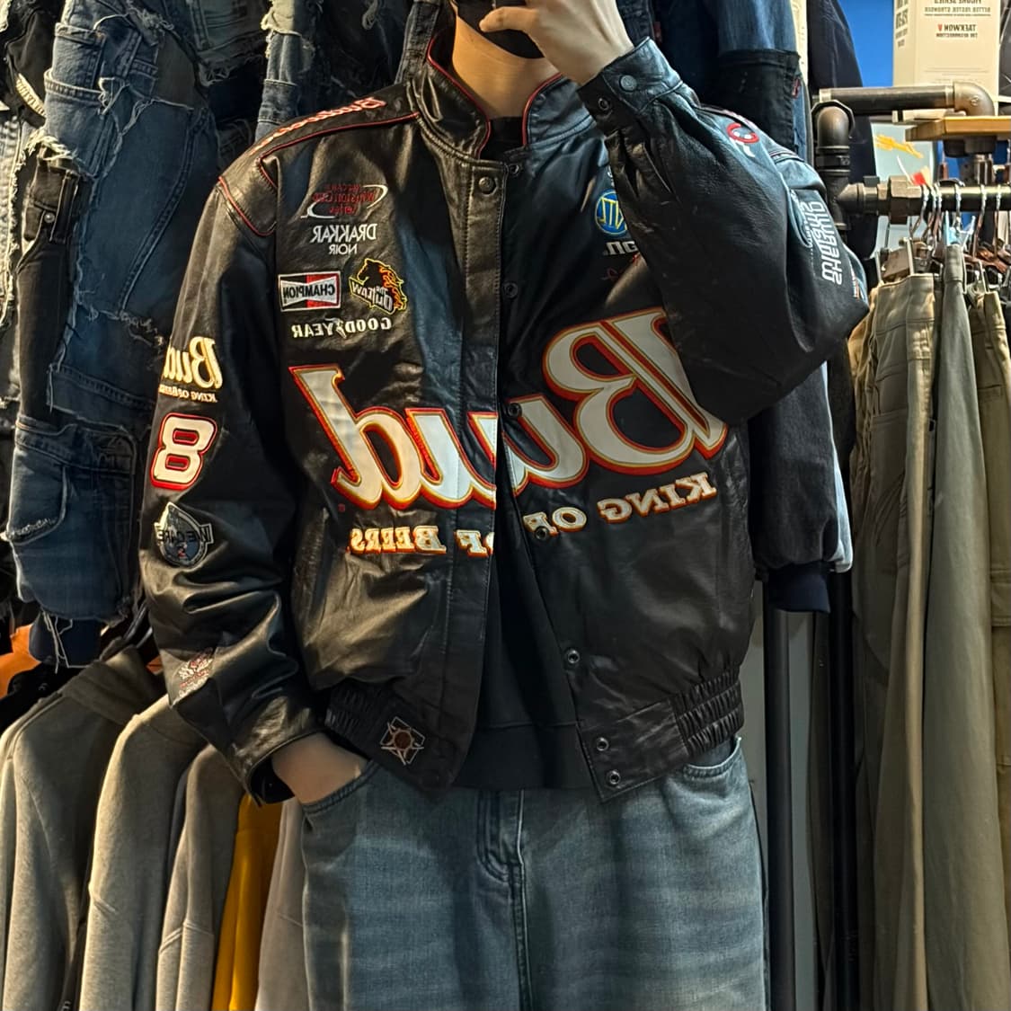 [No.9] JH Design 버드 와이저 레더 레이싱자켓 상품이미지8