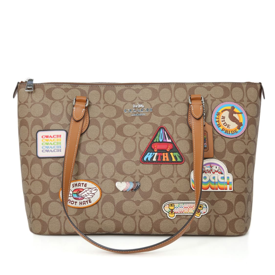 코치 시그니쳐 패치 캔버스 숄더백 갤러리 토트 CJ603 상품이미지10