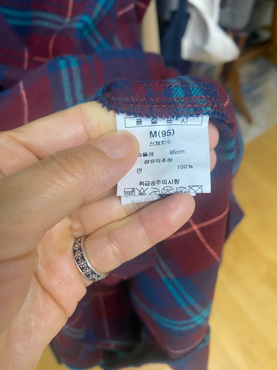 체크 셔츠 원피스 M(95) 상품이미지7