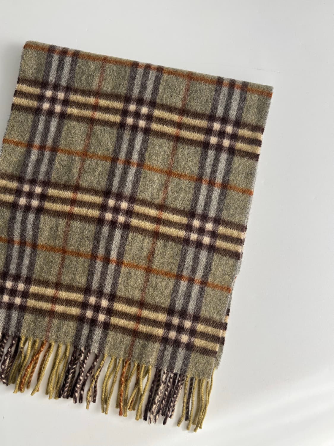 Burberry 버버리 카키 노바체크 캐시미어 머플러 상품이미지5