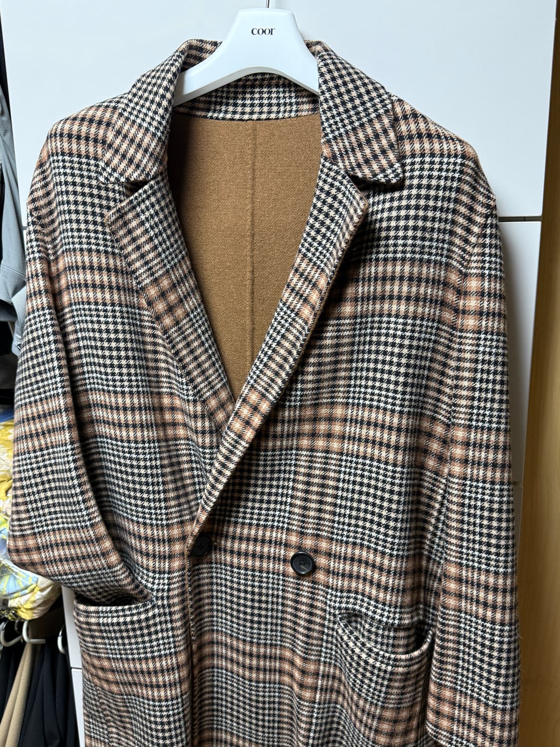 시스템 옴므 남자 체크코트 상품이미지2