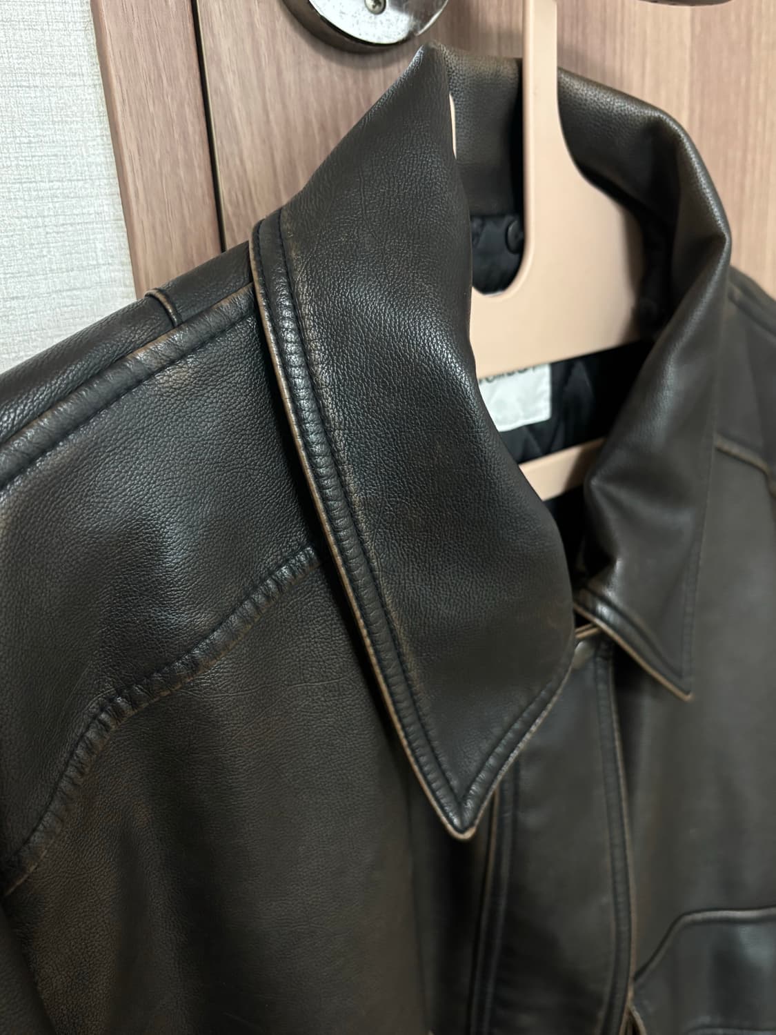 스튜디오 톰보이 브라운 가죽 자켓 상품이미지2