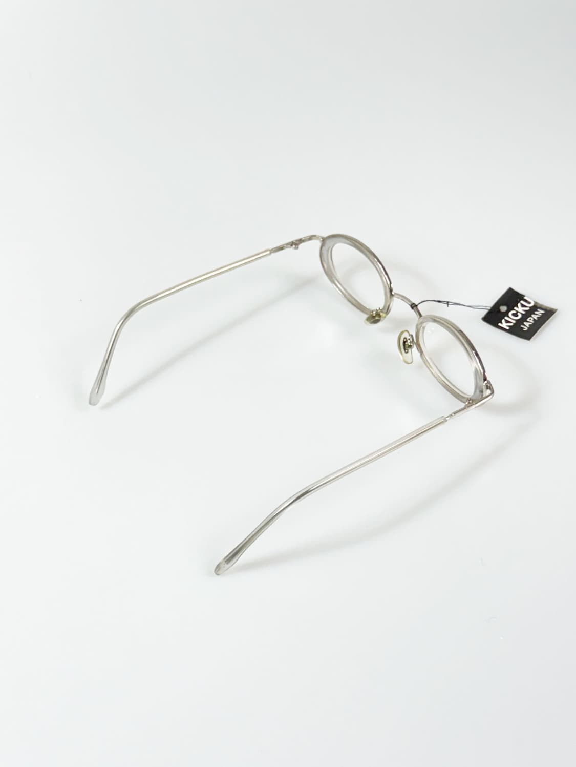 90s KICKU JAPAN 오벌 클리어 프레임 빈티지 안경 상품이미지4