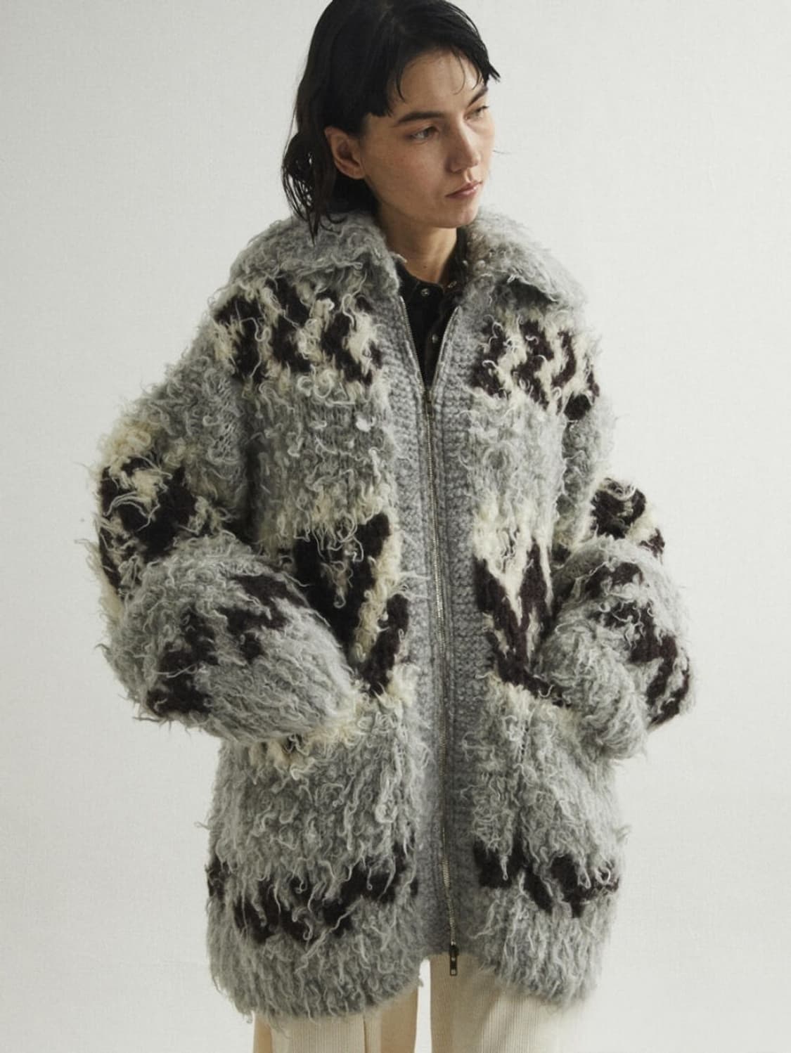 BEAKER Unfil 언필 울 코위찬 핸드니트 자켓 상품이미지1