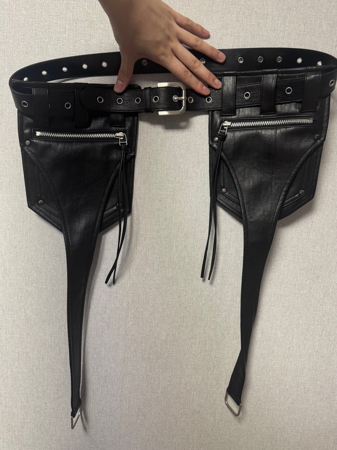 Lecyto leather long cargo pocket belt 상품이미지3