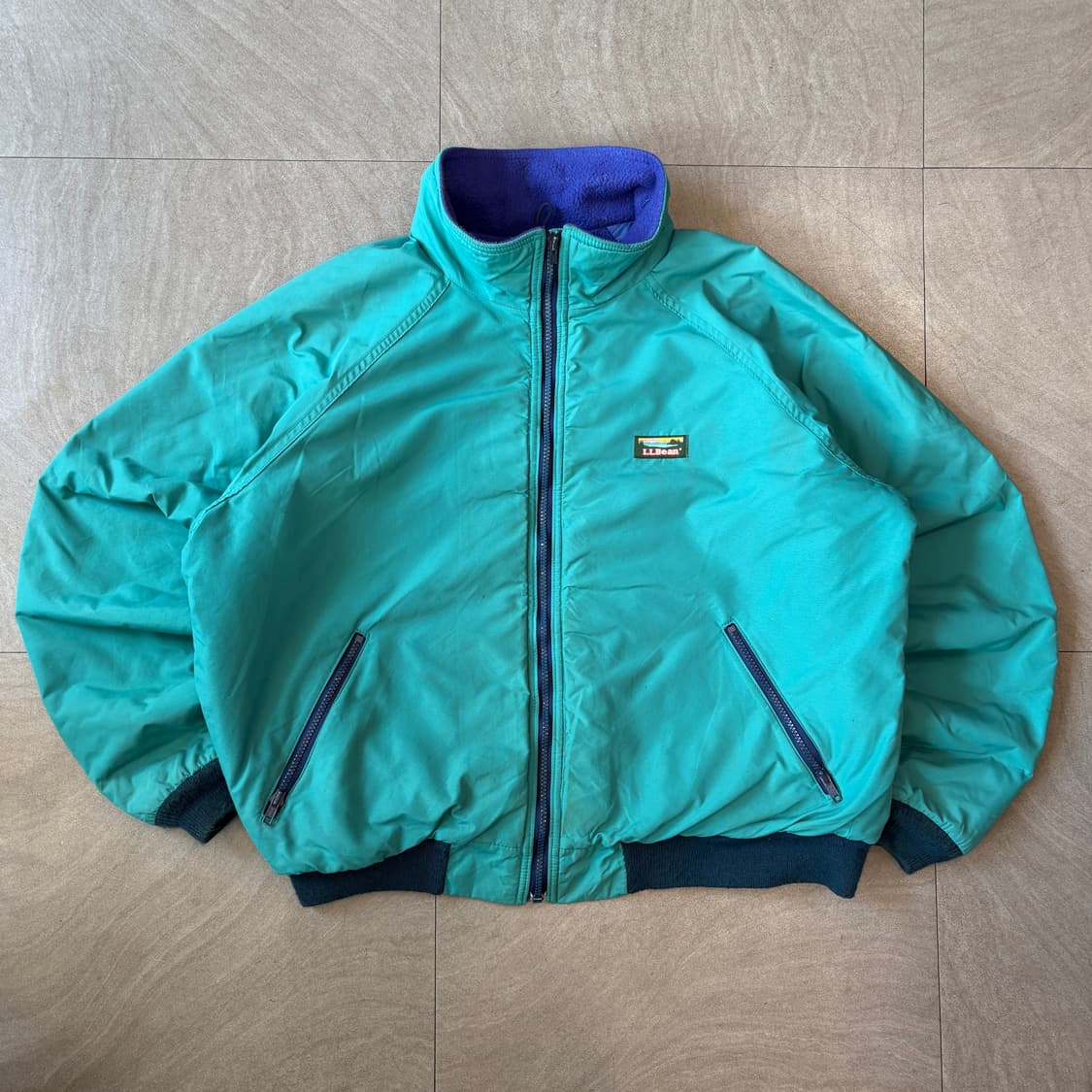 90s L.L.bean 90년대 미국 생산 엘엘빈 청록 컬러 웜업 자켓 상품이미지1