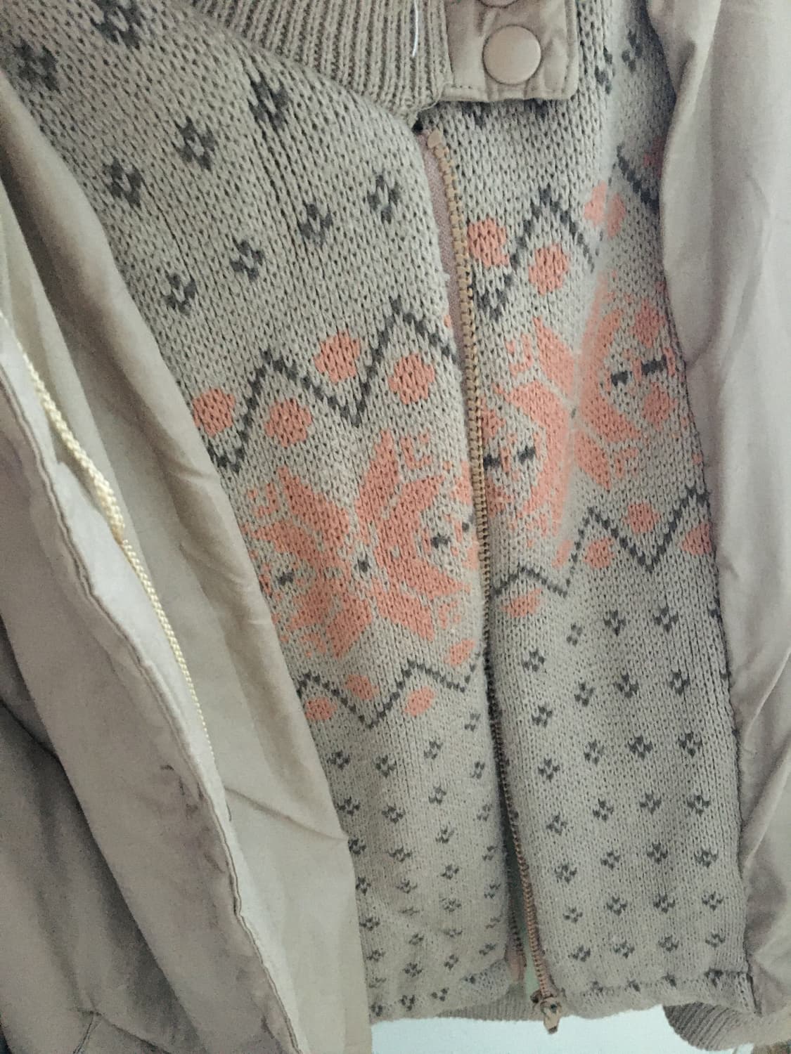 빈티지 베이지 패딩 상품이미지5