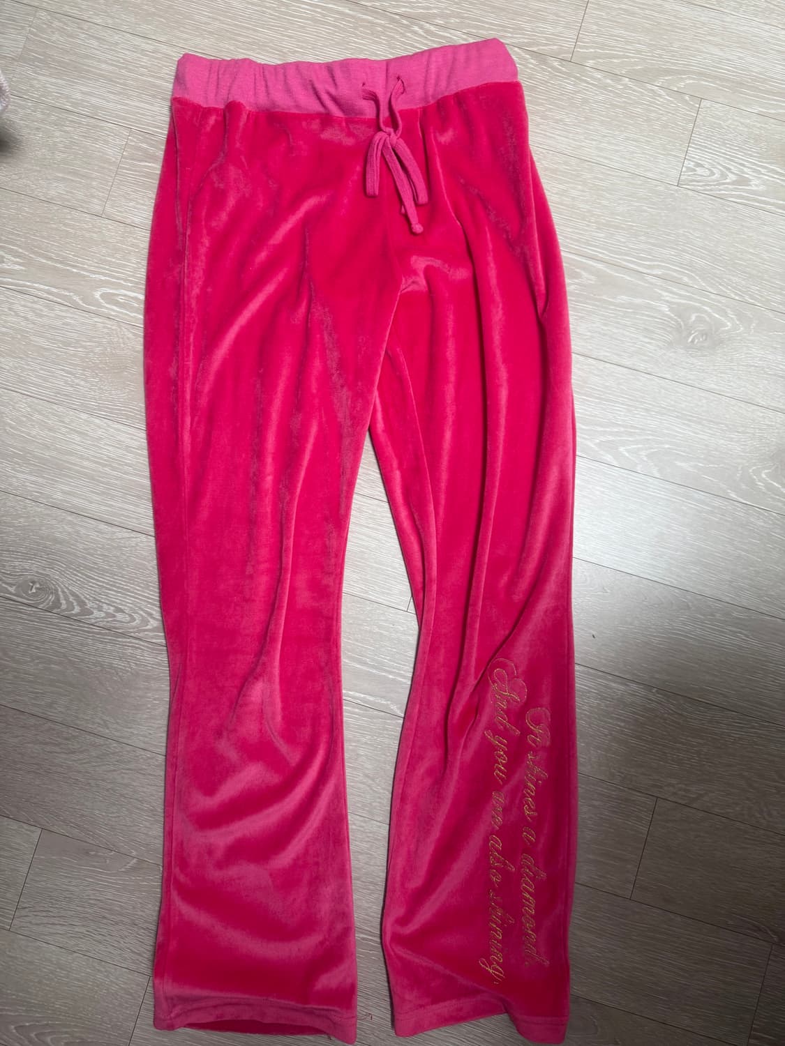 빈티지 핀터깔 갸루 형광핑크 벨벳 후드집업 트레이닝 세트 상품이미지3