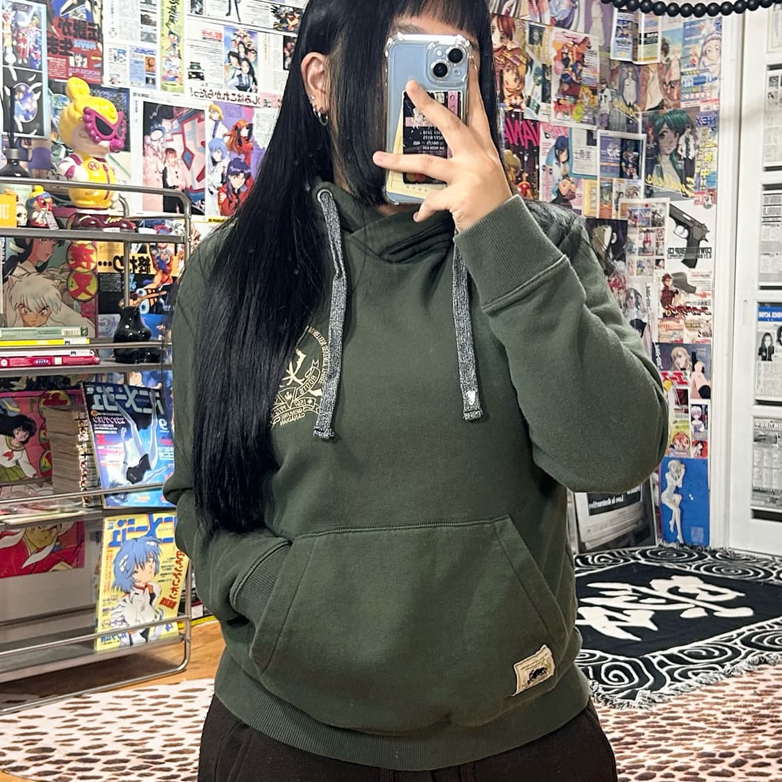 루츠 캐나다 로고 카키 밀리터리 후드티 상품이미지2