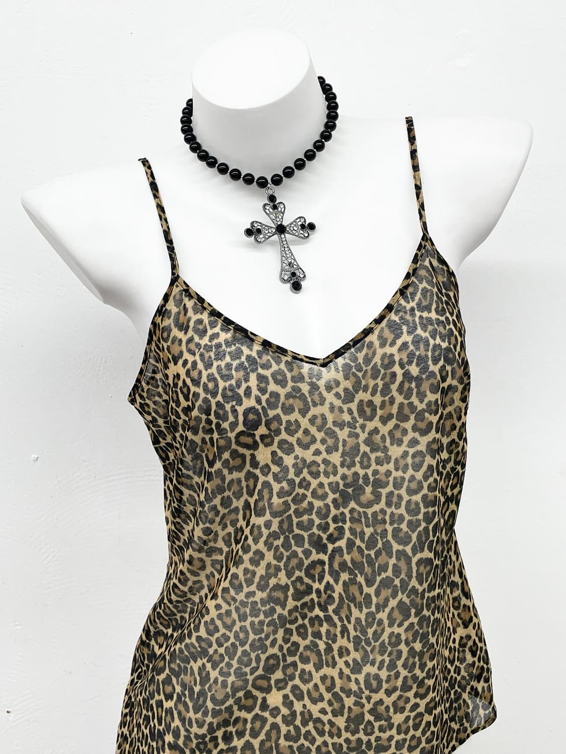 갸루 호피 시어 슬립 상품이미지2