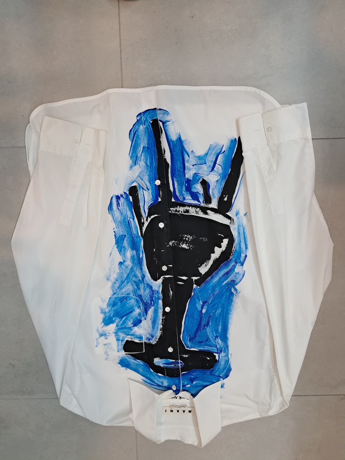 마르니 화이트 그래픽 셔츠 48 상품이미지2