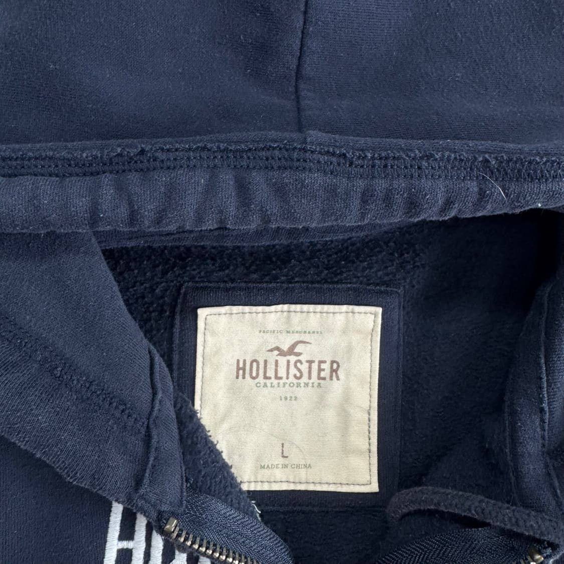 Hollister 홀리스터 레터링로고 네이비 후드집업 상품이미지5