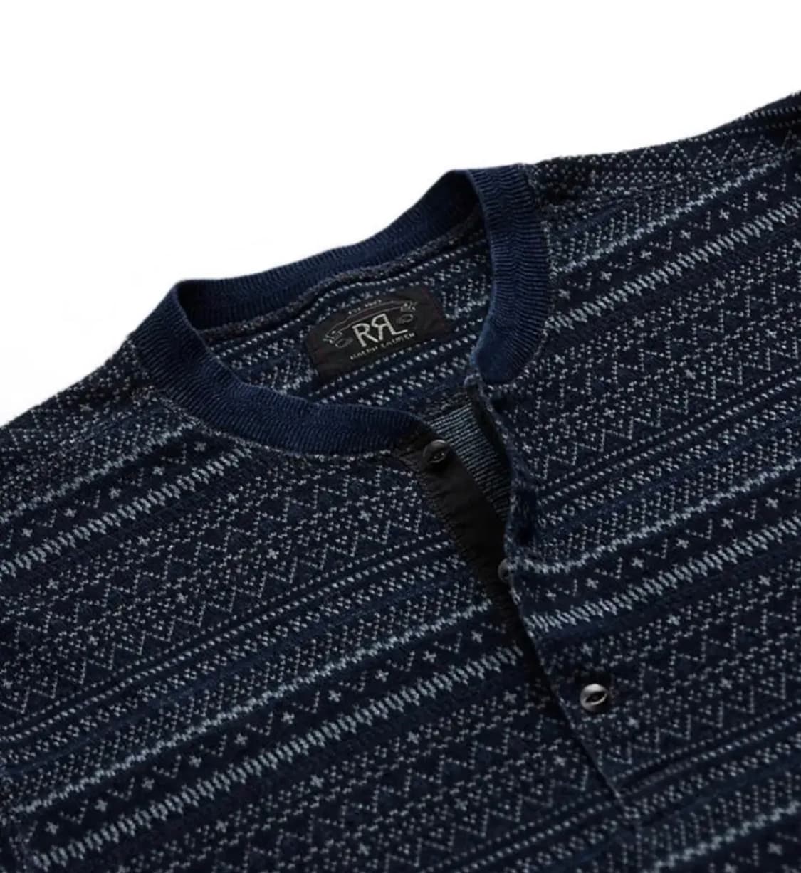 RRL 인디고 자카드 헨리넥 M 상품이미지2