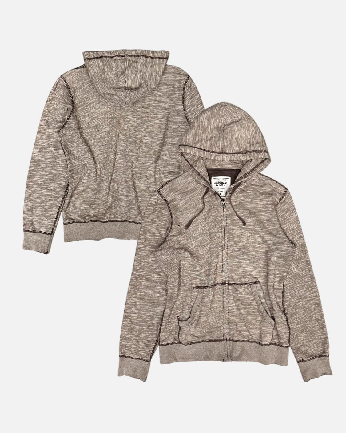 grunge melange aging hood zip-up 상품이미지1