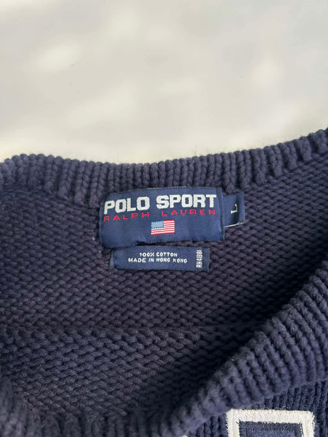 [L] 폴로 스포츠 랄프로렌 90s 아플리케 코튼 헤비 니트 스웨터 상품이미지6