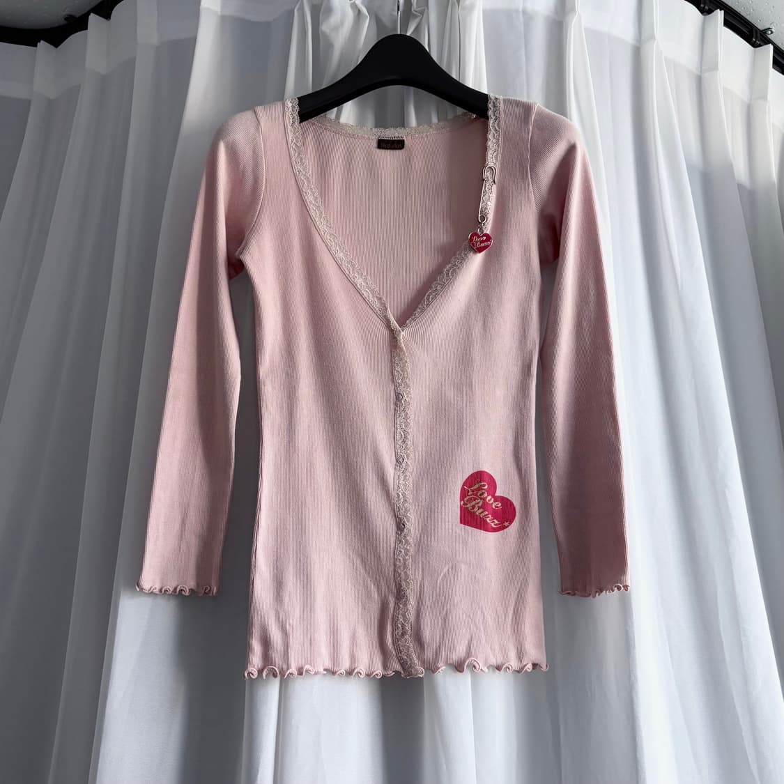 Hysteric 'Love Buzz' lace edge cardigan  상품이미지1