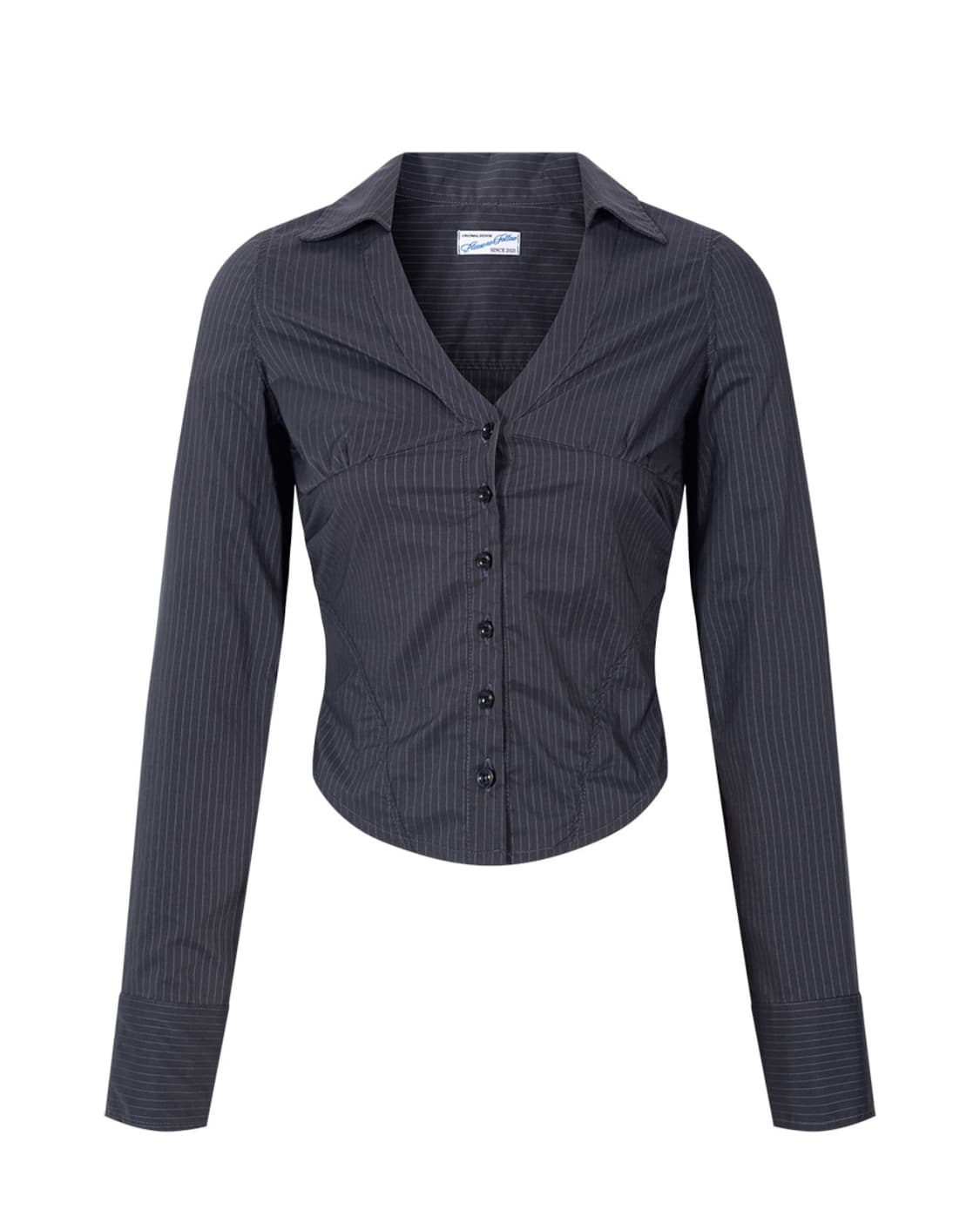 플리즈노팔로우 클로이 셔츠 탑 S 차콜 스트라이프 상품이미지2