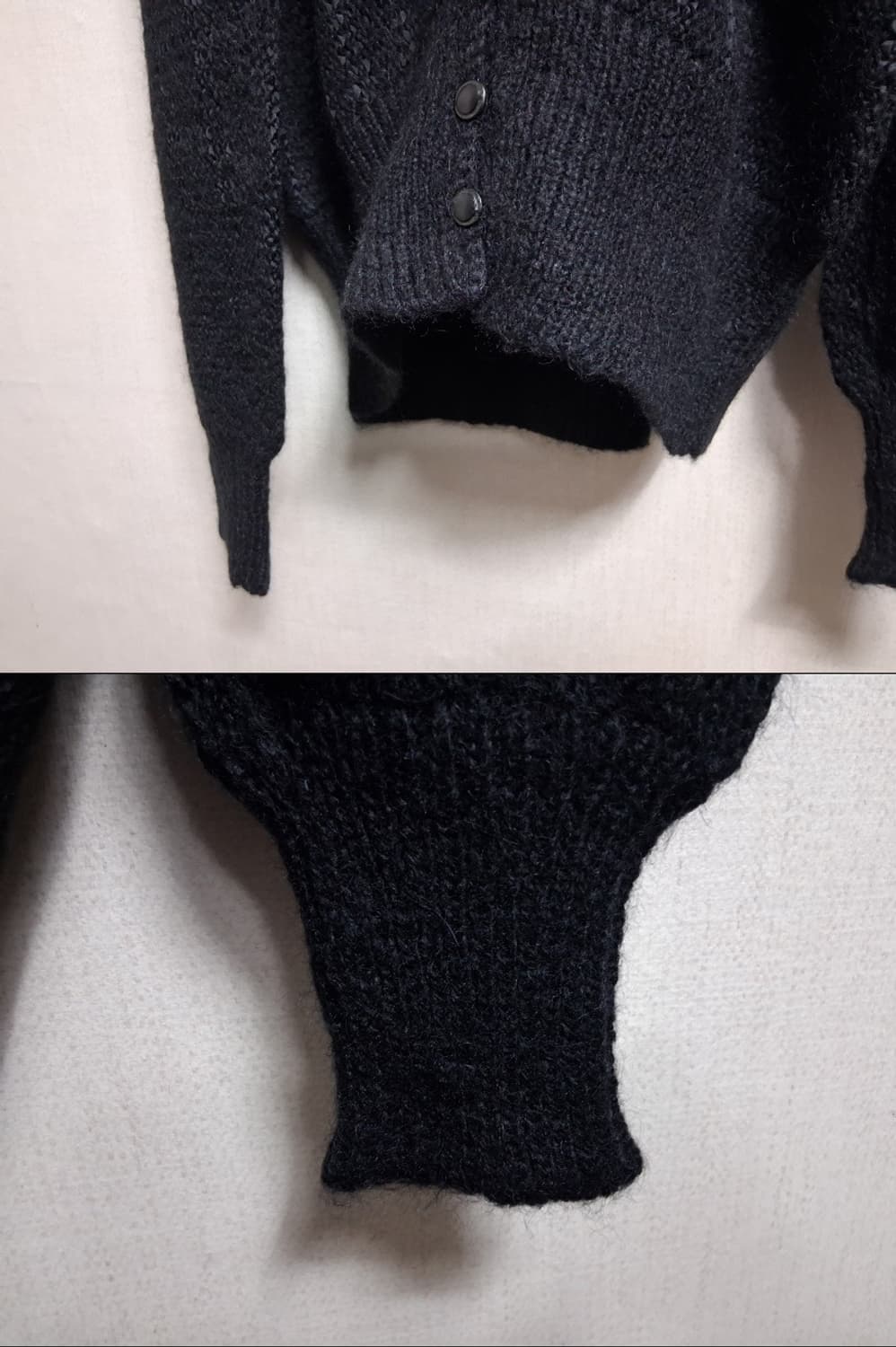 Roman CASTILE 일본구제 검정 모헤야 니트 레트로가오리핏 66 상품이미지5