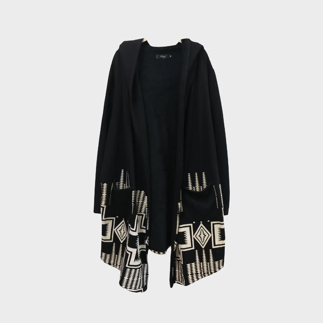 RINGS 에스닉 패턴 후드 롱 가디건 61795 상품이미지1