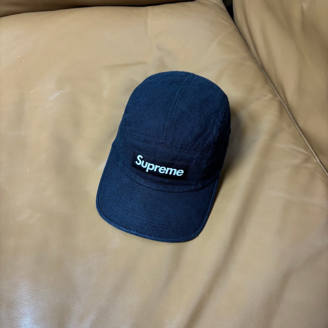 슈프림 캠프캡 모자 박스로고 21SS 린넨 블랙 상품이미지1