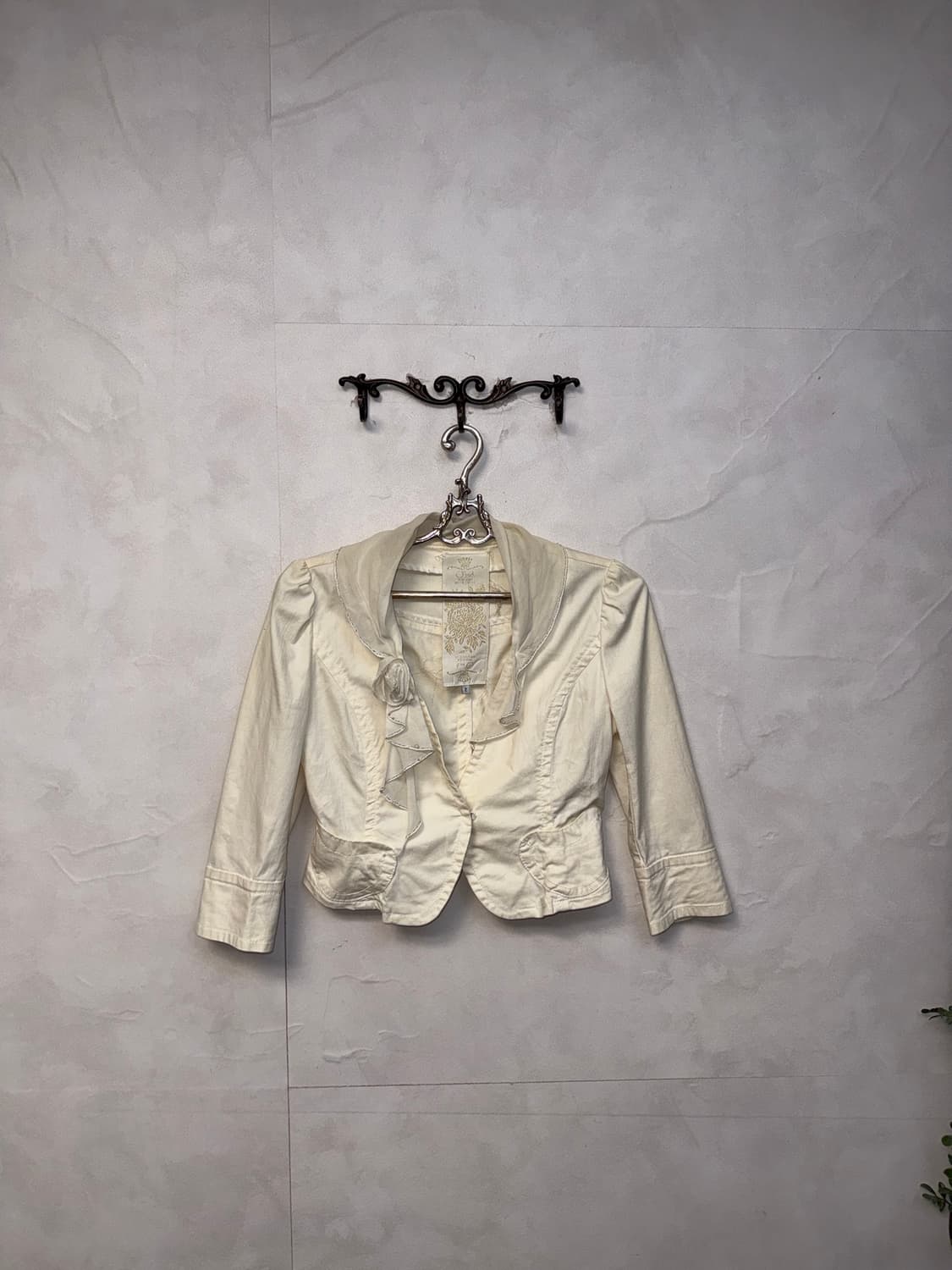 O’2ND ivory rose ribbon short jacket  상품이미지1